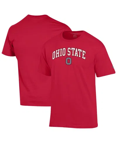 Champion Men's Scarlet Ohio State Buckeyes Arch Over Logo T-shirt In Red