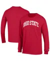 Champion Men's Scarlet Ohio State Buckeyes Basic Arch Long Sleeve T-shirt In Red