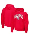 Champion Men's Scarlet Ohio State Buckeyes Vault Late Night Reverse Weave Pullover Hoodie In Scarlet