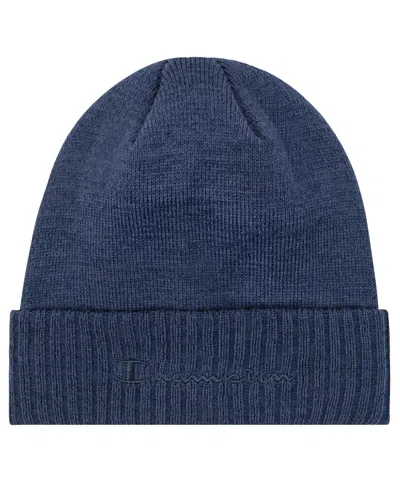 Champion Men's Script Cuff Beanie In Blue