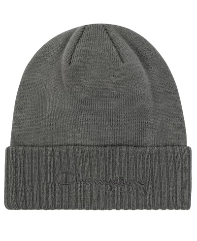 Champion Men's Script Cuff Beanie In Gray