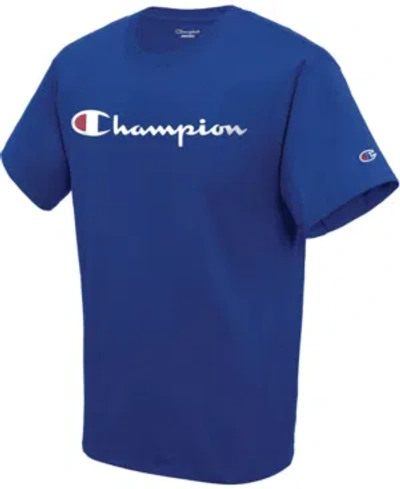 Champion Men's Script Logo T-shirt In Surf The Web