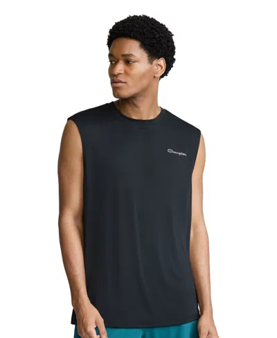 Champion Men's Script Sport Muscle Crewneck Tank Top In Black
