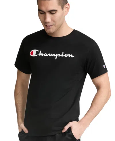 Champion Classic Graphic T-shirt, Script Logo - Big & Tall In Black