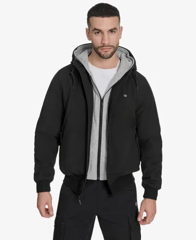 Champion Men's Softshell Bomber Jacket In Black