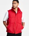 Champion Men's Solid-color Quilted Puffer Vest In Chili Pepper Red