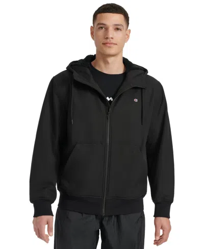Champion Men's Sport Shell Hooded Zipper Jacket In Black