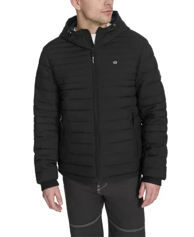 Champion Men's Stretch Quilted Jacket In Black