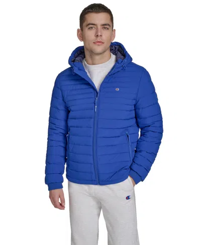 Champion Men's Stretch Quilted Jacket In Blue