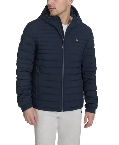 Champion Men's Stretch Quilted Jacket In Blue
