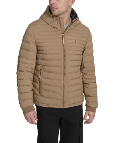 Champion Men's Stretch Quilted Jacket In Brown