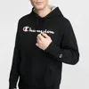 Champion Reverse Weave Logo Hoodie In Black