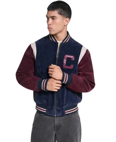Champion Men's Varsity Faux Suede Full-zip Jacket In Multi