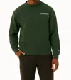 Champion Men's Washed Pocket Crewneck Sweatshirt In Forest Green In Green