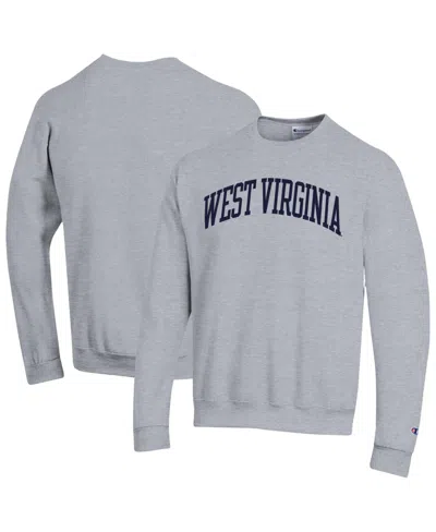 Champion Men's West Virginia Mountaineers Basic Arch Fleece Pullover Sweatshirt In Gray