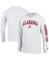 Champion Men's White Alabama Crimson Tide Arch Over Logo 2-hit Long Sleeve T-shirt In White