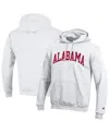 Champion Men's White Alabama Crimson Tide Basic Arch Fleece Pullover Hoodie In White