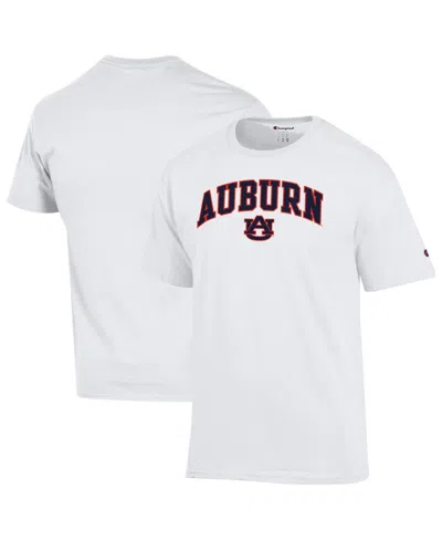 Champion Men's White Auburn Tigers Arched Logo T-shirt In Multi
