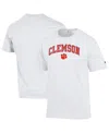 Champion Men's White Clemson Tigers Arched Logo T-shirt In Animal Print