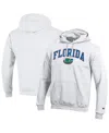 Champion Men's White Florida Gators Arched Logo Fleece Pullover Hoodie In Multi