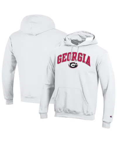 Champion White Georgia Bulldogs Arched Logo Fleece Pullover Hoodie