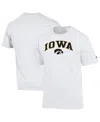 Champion Men's White Iowa Hawkeyes Arched Logo T-shirt In White