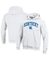 Champion Men's White Kentucky Wildcats Arch Over Logo Pullover Hoodie In White