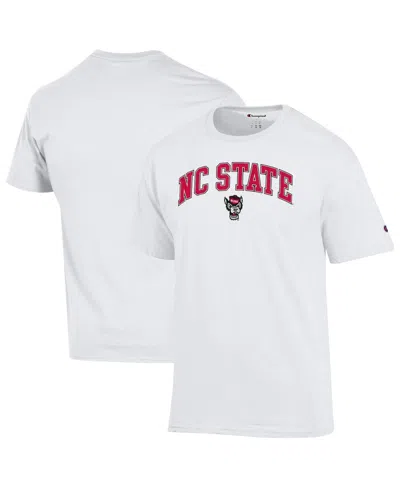Champion Men's White Nc State Wolfpack Arched Logo T-shirt In Multi