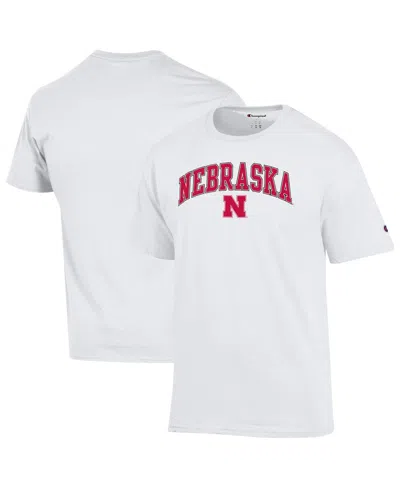 Champion Men's White Nebraska Huskers Arched Logo T-shirt