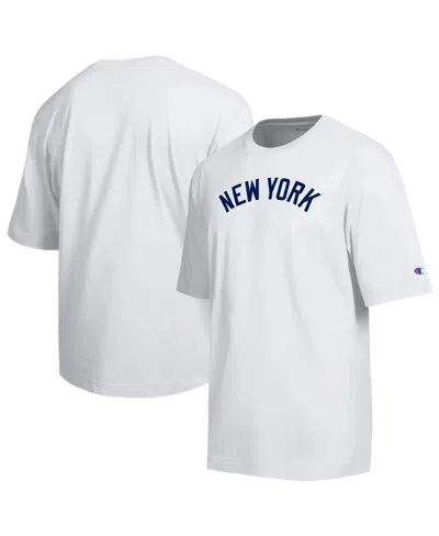 Champion White New York Yankees All Star Arched Chenille Wordmark T-shirt