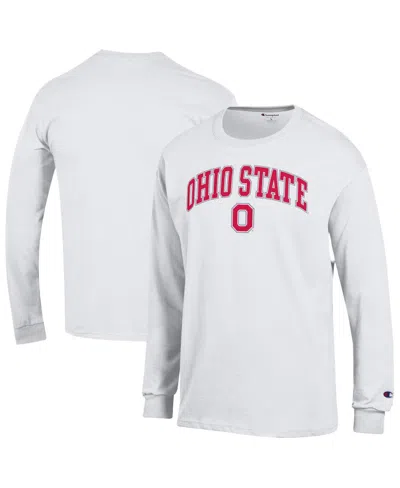 Champion Men's White Ohio State Buckeyes Arch Over Logo Long Sleeve T-shirt