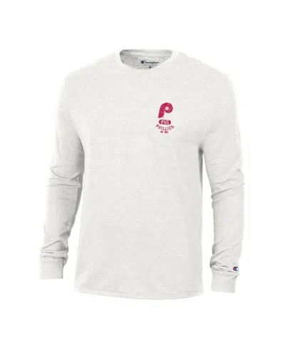 Champion Men's White Philadelphia Phillies Cooperstown Winning Tradition Tri-blend Long Sleeve T-shirt