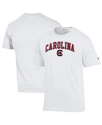 Champion Men's White South Carolina Gamecocks Arch Over Logo T-shirt In Multi