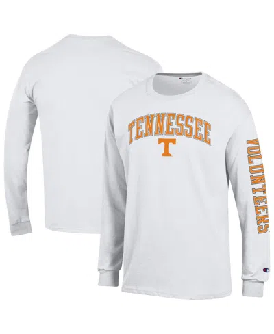 Champion Men's White Tennessee Volunteers Arch Over Logo 2-hit Long Sleeve T-shirt