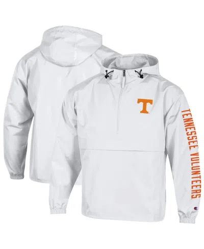 Champion Men's White Tennessee Volunteers Cloud Packable Half-zip Hooded Sweatshirt