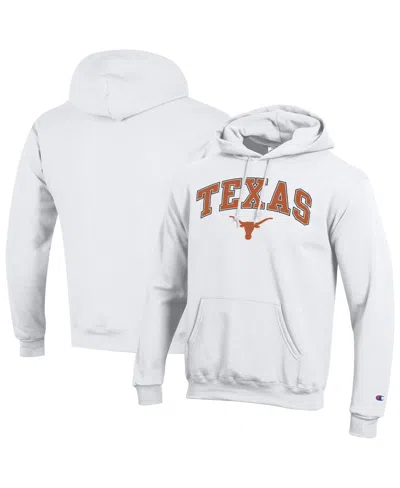 Champion Men's White Texas Longhorns Arch Over Logo Pullover Hoodie