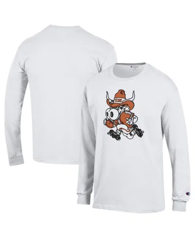 Champion Men's White Texas Longhorns Bevo Long Sleeve T-shirt