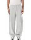Champion Reverse Weave Fleece Joggers With Drawstring Waist And P-logo Patch In Grigio