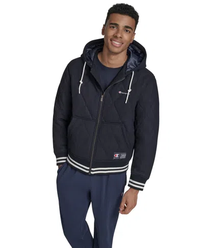 Champion Men's Wool Blend Quilted Jacket In Blue
