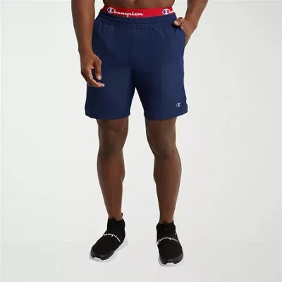 Champion Mens 7" Mid Rise Workout Shorts In Blue