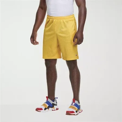 Champion Mens 8 1/2" Mid Rise Workout Shorts In Yellow