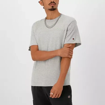 Mens Crew Neck Short Sleeve Regular Fit Graphic T-shirt In Gray from Champion