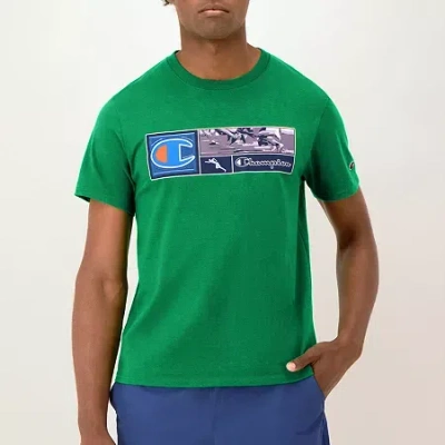 Champion Mens Crew Neck Short Sleeve Regular Fit Graphic T-shirt In Green