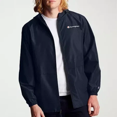 Champion Mens Hooded Lightweight Windbreaker In Blue
