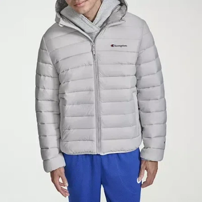 Champion Kids' Mens Hooded Water Resistant Midweight Puffer Jacket In White