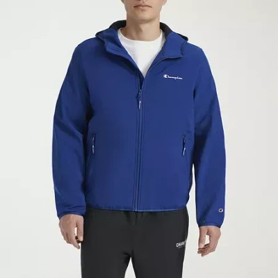 Champion Mens Hooded Water Resistant Midweight Softshell Jacket In Blue