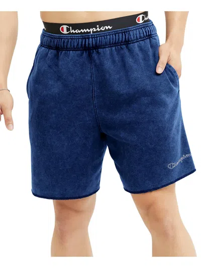 Champion Mens Logo Cotton Casual Shorts In Blue