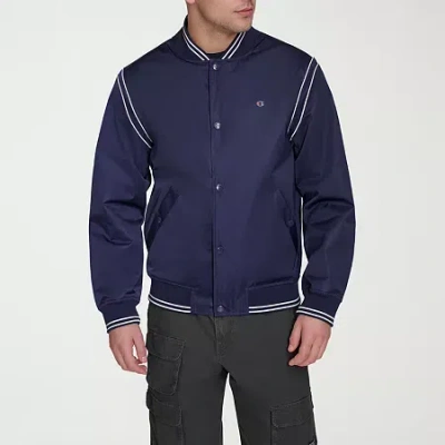Champion Mens Midweight Bomber Jacket In Blue