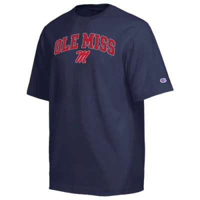 Champion Mens Ncaa Airbrush T-shirt In Athletic Navy