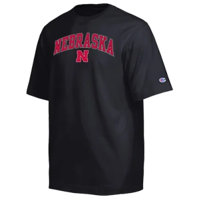 Champion Mens Nebraska Cornhuskers Ncaa Airbrush T-shirt In Black